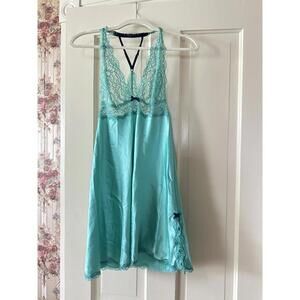 Vintage Y2K Victoria’s Secret Angel's Aqua Lace Slip Chemise – Size S/P